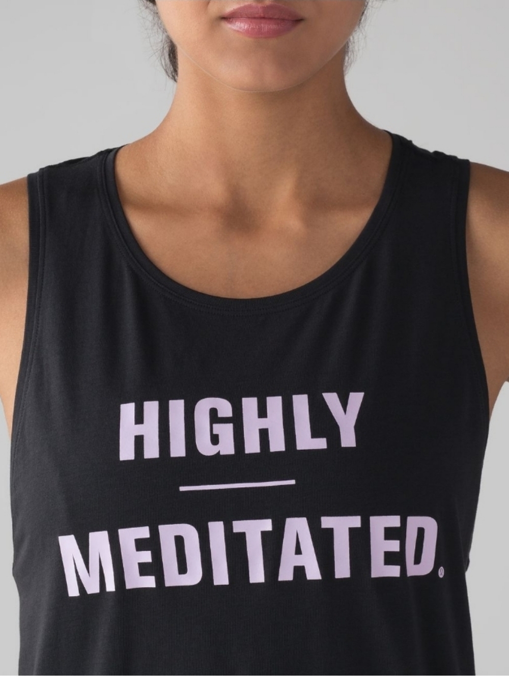 lululemon athletica Black Tank with "HIGHLY MEDITATED" Graphic - Picture 2 of 7